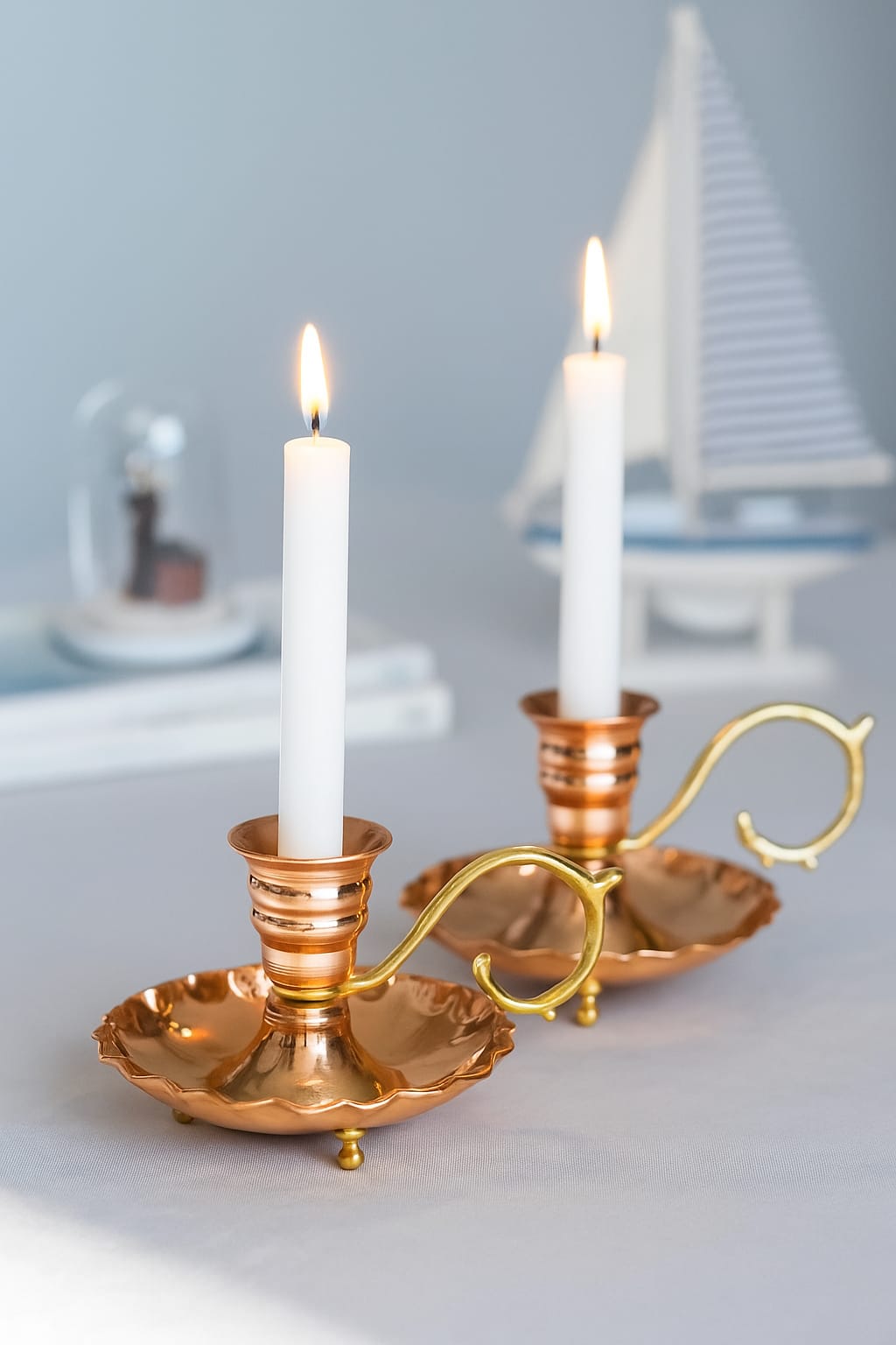 El Yapımı Vintage Bakır Şamdan – Antik Görünümlü Dekoratif Mumluk