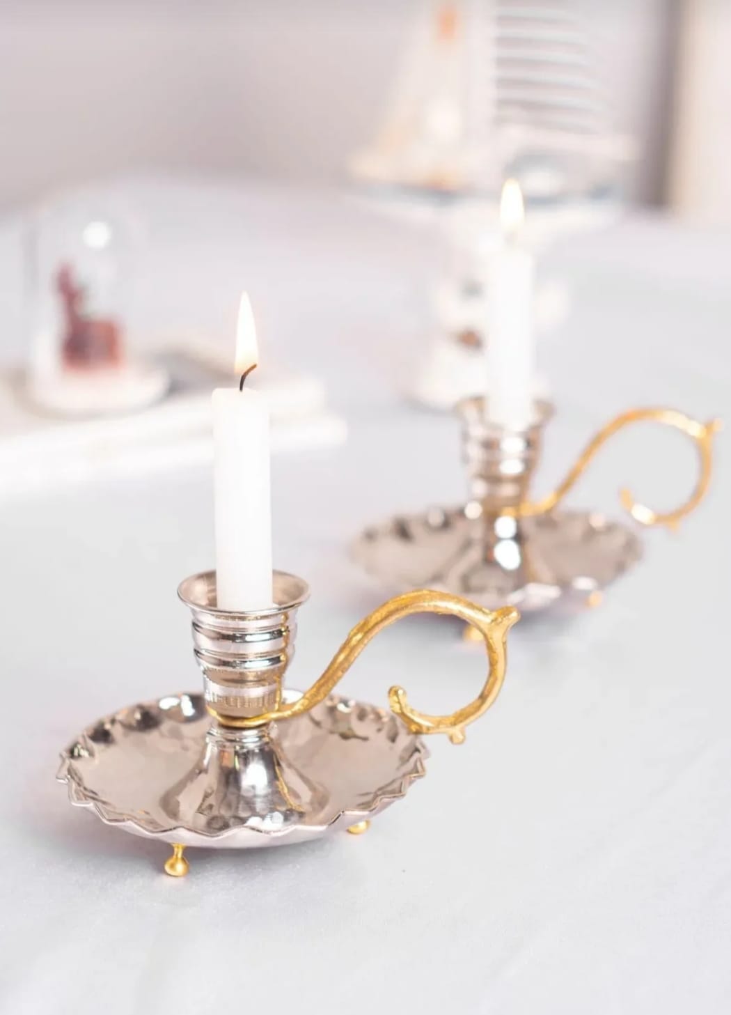 El Yapımı Vintage Bakır Şamdan – Antik Görünümlü Dekoratif Mumluk